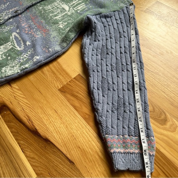 VTG Northern Treasures Large Blue Birdbath Cardigan Sweater CottageCore - Picture 13 of 14